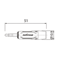 Roxtone RMJ3P - NN 3.5mm Stereo Jack Nickel Plated Shell Connector - 