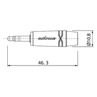 Roxtone RMJ3PP - 65 - NN Jack Connector - 3.5mm Stereo Male Nickel Plated - 6974862541855