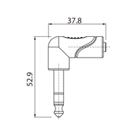 Roxtone RPAN245 Moulded Adapter 6.3mm Stereo Male – 3.5mm Stereo Female - 6974700879843