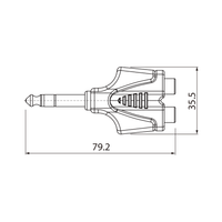 Roxtone RPAN330 Moulded Adapter 6.3mm Stereo Male – 2 X RCA Female - 6974700879300
