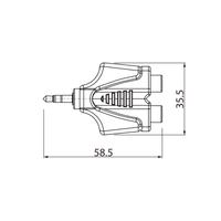 Roxtone RPAN350 Moulded Adapter 3.5mm Stereo Male - 2 x RCA Female - 6974435412216