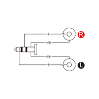 Roxtone RPAN350 Moulded Adapter 3.5mm Stereo Male - 2 x RCA Female - 6974435412216