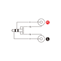 Roxtone RPAN360 Moulded Adapter 3.5mm Stereo Male - 2 x 3.5mm Stereo Female - 6974435412209