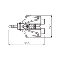 Roxtone RPAN360 Moulded Adapter 3.5mm Stereo Male - 2 x 3.5mm Stereo Female - 6974435412209