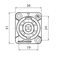 Roxtone RS4MD - T 4 Pole Speakon Chassis Mount Connector - 6974435411061