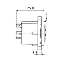 Roxtone RX3FD-NT 3-Pin Female XLR Chassis Mount Connector with Nickel Shell - 6974700879171