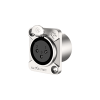 Roxtone RX3FD-NT 3-Pin Female XLR Chassis Mount Connector with Nickel Shell - 6974700879171