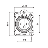 Roxtone RX3FD-NT 3-Pin Female XLR Chassis Mount Connector with Nickel Shell - 6974700879171