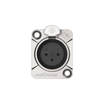 Roxtone RX3FD-NT 3-Pin Female XLR Chassis Mount Connector with Nickel Shell - 6974700879171