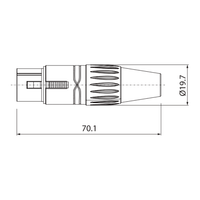 Roxtone RX3FP-BT 3-Pin Female XLR Cable Connector with Black Shell - 28553325