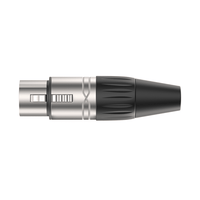 Roxtone RX3FP-NT 3-Pin Female XLR Cable Connector with Durable Nickel Plated Shell - 6974435412469