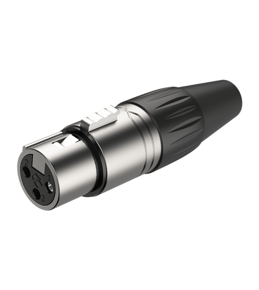 Roxtone RX3FP-NT 3-Pin Female XLR Cable Connector with Durable Nickel Plated Shell - 6974435412469