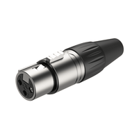 Roxtone RX3FP-NT 3-Pin Female XLR Cable Connector with Durable Nickel Plated Shell - 6974435412469