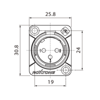 Roxtone RX3MD - NT 3 - Pin Male XLR Chassis Mount Connector – Nickel Plated - 6974700879188