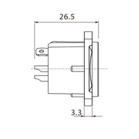 Roxtone RX3MD - NT 3 - Pin Male XLR Chassis Mount Connector – Nickel Plated - 6974700879188