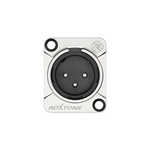 Roxtone RX3MD - NT 3 - Pin Male XLR Chassis Mount Connector – Nickel Plated - 6974700879188