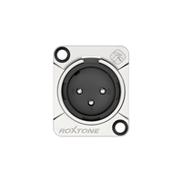 Roxtone RX3MD - NT 3 - Pin Male XLR Chassis Mount Connector – Nickel Plated - 6974700879188