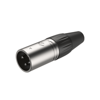 Roxtone RX3MP-NT 3-Pin Male XLR Cable Connector with Durable Nickel Plated Shell - 6974435412452