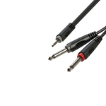 Roxtone SAYC130L2 3.5mm Stereo Jack to 2 x 6.35mm Mono Jack Audio Cable (2 Meters) - 