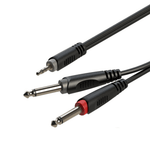Roxtone SAYC130L3 Samurai Series 3.5mm Stereo Jack to 2 x 6.35mm Mono Jacks (3M) - 6975165352025