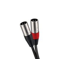 Roxtone SAYC190L3 3.5mm Stereo TRS to 2 x 3 - Pin XLR Male Audio Cable (3 Meters) - 