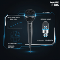 Samson Sams - SCR10S Single Handheld Microphone with On/Off Switch - 809164008347