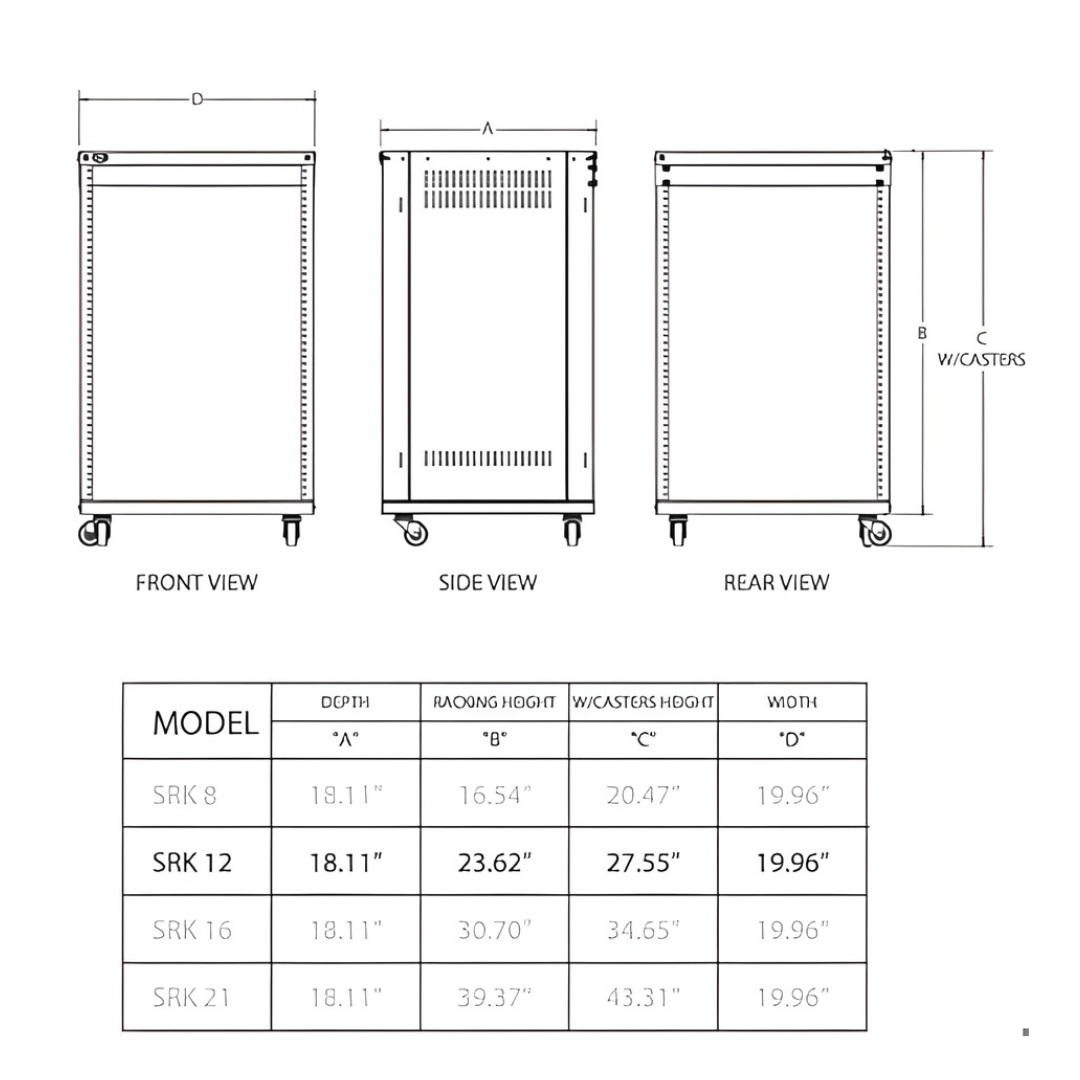 12u Rack Full Samson SRK12 12U Universal Equipment Racks Rack & Consoles - Philtron