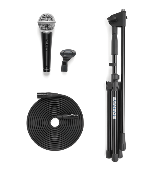 Samson VP10X Microphone Value Pack with R21, Clip, Boom Stand, and XLR Cable - 0809164017417