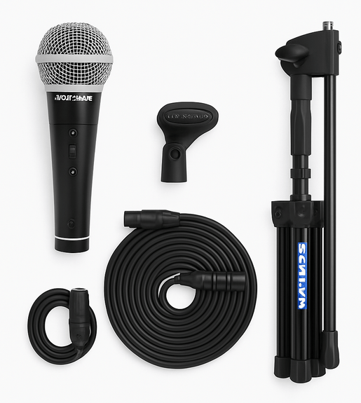 Samson VP10X Microphone Value Pack with R21, Clip, Boom Stand, and XLR Cable - 0809164017417