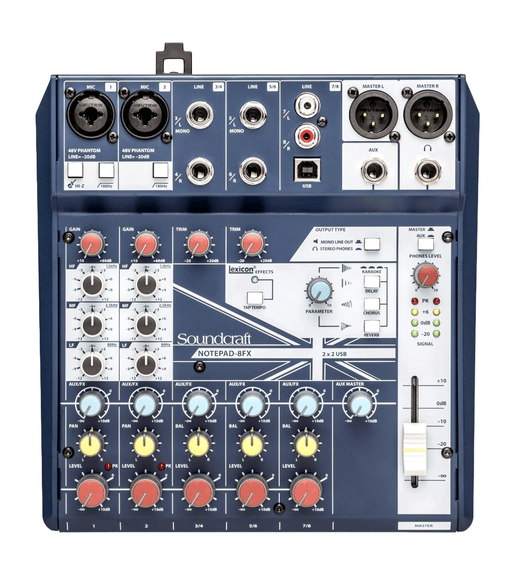 Soundcraft Notepad - 8FX Analog Mixing Console with USB I/O and Lexicon Effects - 688705003047