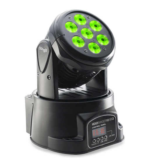 Stagg HeadBanger 10 MK3 - LED moving head with 7 x 10 - watt RGBW 4 - in - 1 LED - 0882030208577