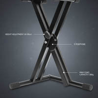 STAGG KXS - A6 Double Brace Keyboard Stand - 5414428132741
