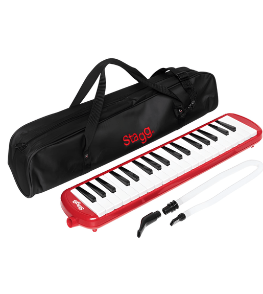 Stagg Melosta37 - RED melodica 37 key red with bag - 5414428255631