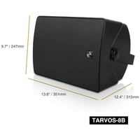 TARVOS - 8B 8” Wall Mount PA Speakers 100V 160W Pair Black - 