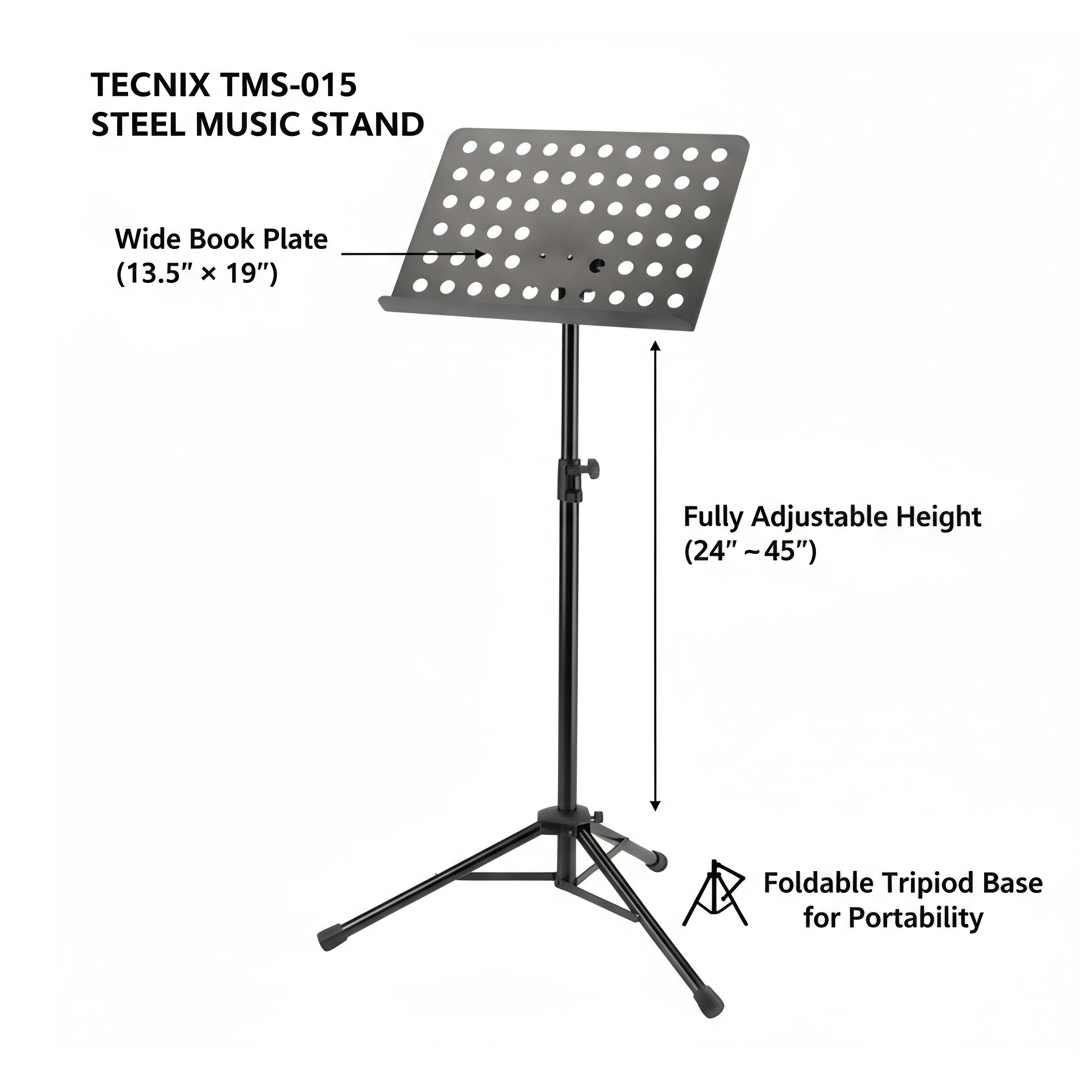 Techline Instrument Stands Tecnix TMS-015 Steel Music Stand Musical instrument tools - Philtron