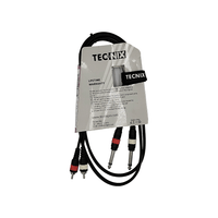 Tecnix TS-2J-2 Dual 6.35mm Mono Jack to Dual RCA Cable (1.5m) - 
