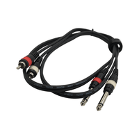 Tecnix TS-2J-2 Dual 6.35mm Mono Jack to Dual RCA Cable (1.5m) - 
