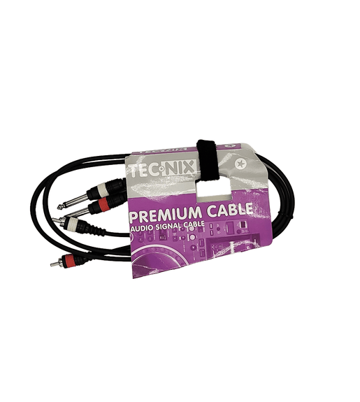 Tecnix TS-2J-2 Dual 6.35mm Mono Jack to Dual RCA Cable (1.5m) - 