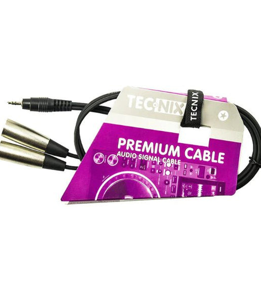 Tecnix TY - SMJ - XLRM - 1.5M Stereo Mini Jack Male - Dual XLR Male Cable - 1.5m - 