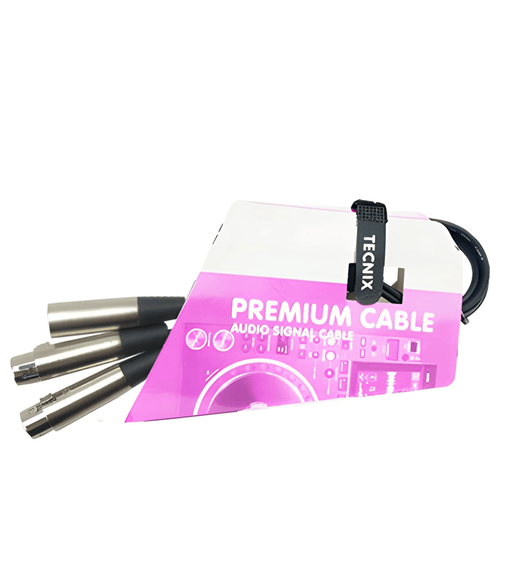 Tecnix XLR Male - Dual XLR Female Microphone Cable - 0.5m - 