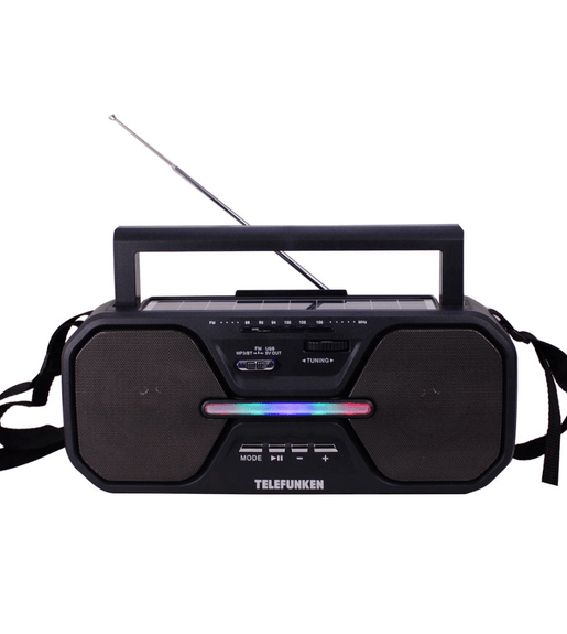 Telefunken Solar Panel Chargeable Portable Bluetooth Radio Speaker THP - 2535 - 6001889058162