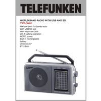 Telefunken TWR - 300U Multi - Band Portable World Radio - 2000000779485