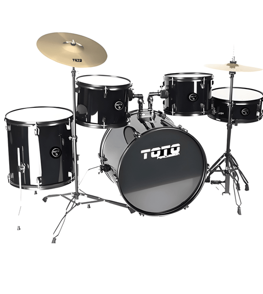 Toto TTD - 5 - BK Percussion 5 - piece Drum Set with Cymbal - Black - 