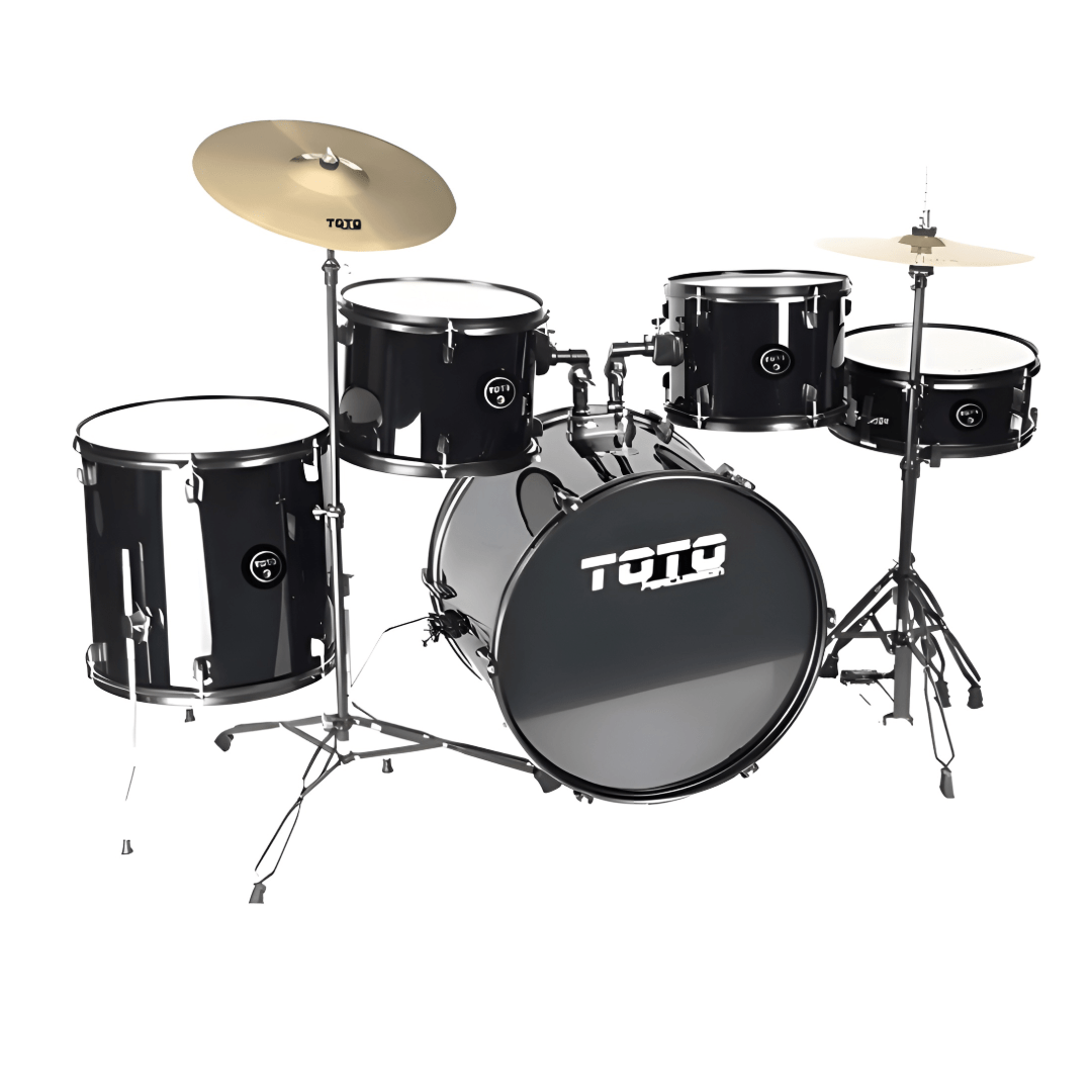 Toto TTD-5-BK Percussion 5-piece Drum Set with Cymbal - Black Toto TTD-5-BK Percussion 5-piece Drum Set with Cymbal - Black