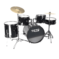 Toto TTD - 5 - BK Percussion 5 - piece Drum Set with Cymbal - Black - 