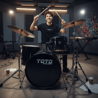 Toto TTD - 5 - BK Percussion 5 - piece Drum Set with Cymbal - Black - 