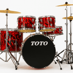 Toto TTD - 5 - RD Percussion 5 - piece Drum Set with Cymbal - Flame Red - 