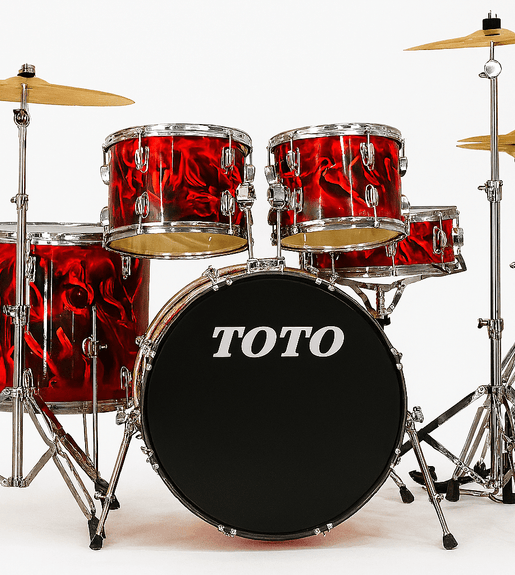 Toto TTD - 5 - RD Percussion 5 - piece Drum Set with Cymbal - Flame Red - 