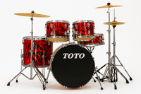 Toto TTD - 5 - RD Percussion 5 - piece Drum Set with Cymbal - Flame Red - 