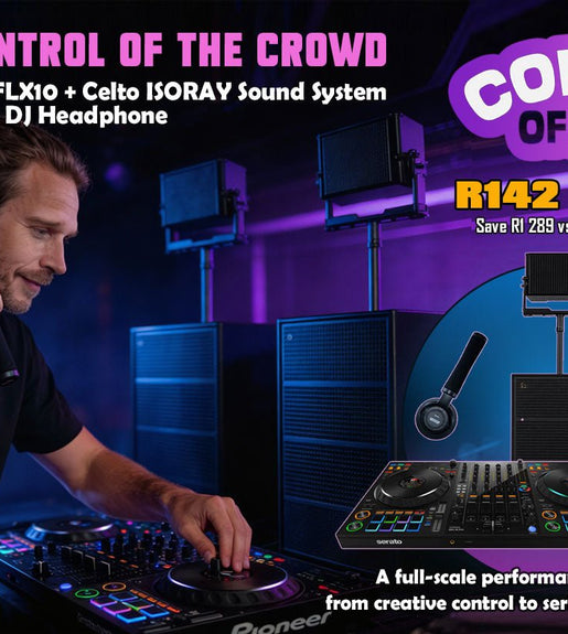 Ultimate DJ Combo 3 Bundle Pioneer DDJ - FLX10 + Powerworks HPW - 1000 Headphones + Celto ISORAY Speaker System - 